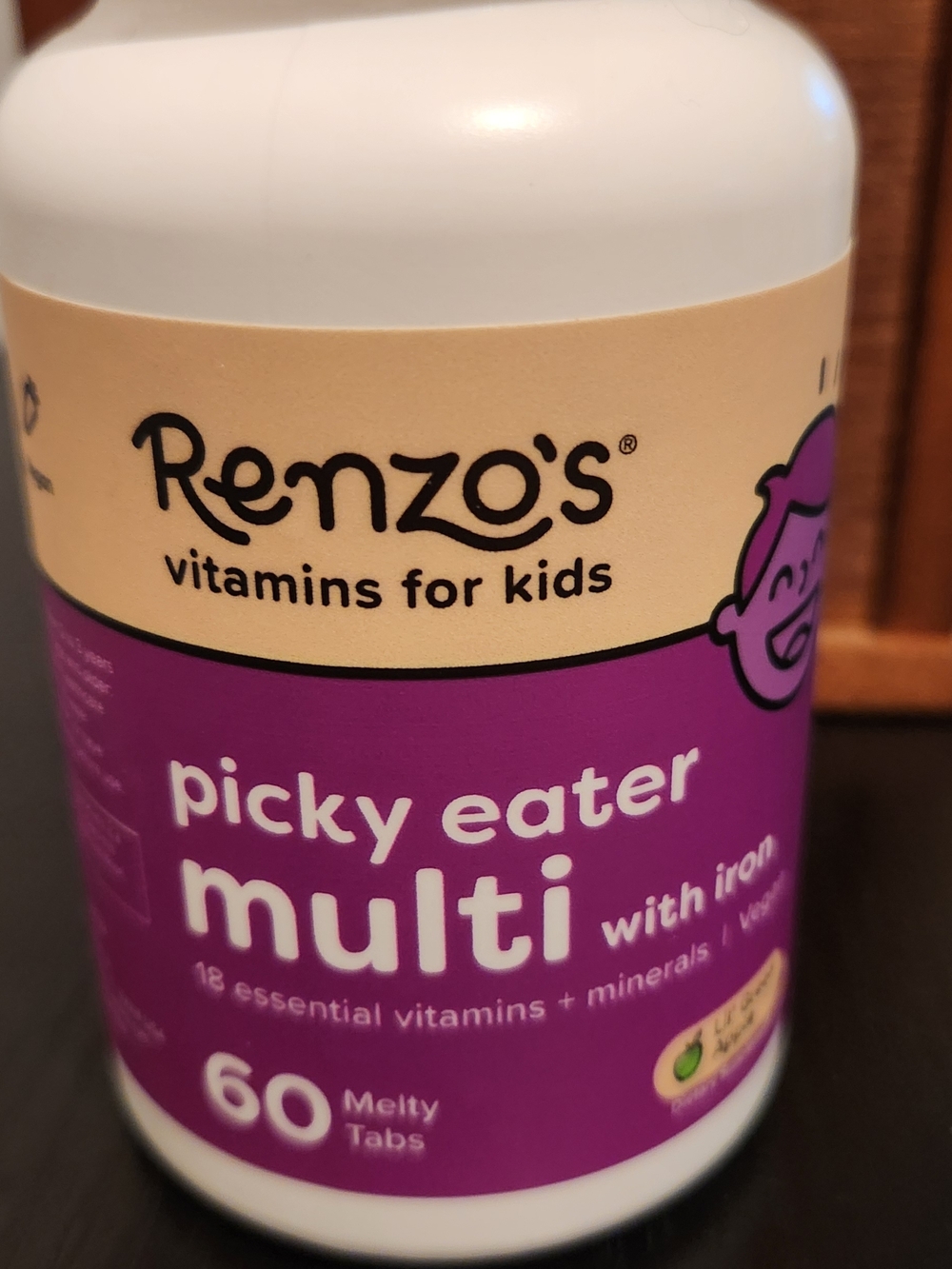 Renzo's Picky Eater Multi Vitamins for Kids - Purple & Cream Bottle
